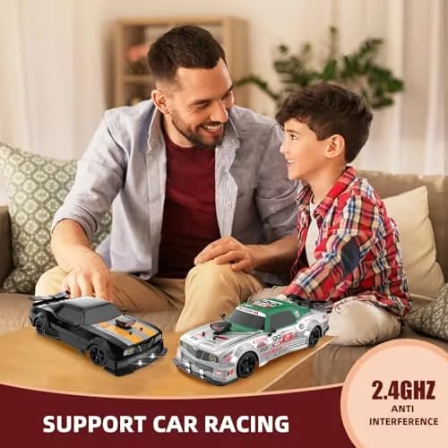 Sakeye 1/16 Scale RC Drift Car with Spray & Lights, 4WD High-Speed Remote Control Car with Extra Tires (Black) thumbnail 5