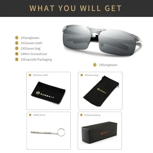SUNGAIT Men's HD Polarized Sunglasses for Driving Cycling Running UV400 UV Protection thumbnail 7
