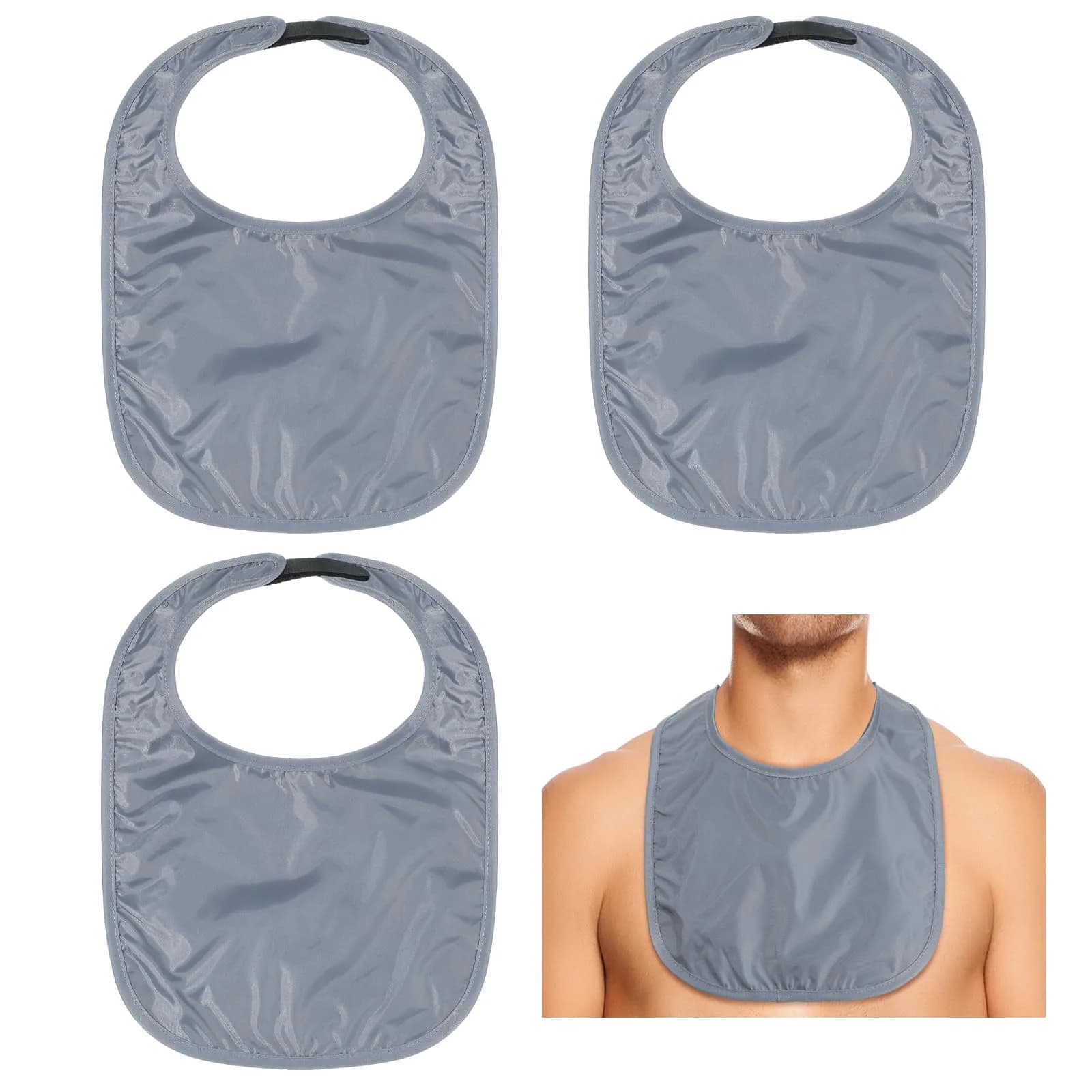 Oudain Tracheostomy Shower Covers 3 Pack | Waterproof, Adjustable, Breathable for Post-Op Care — Gray