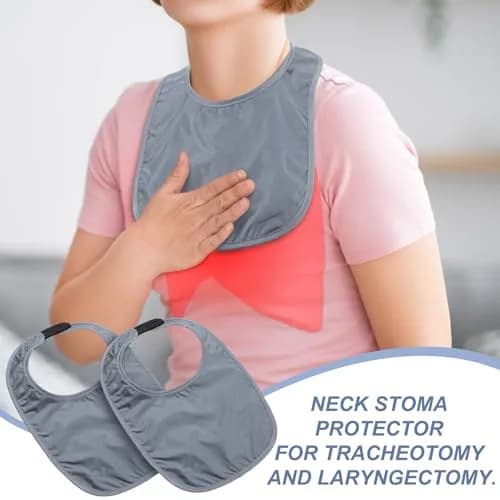 Oudain Gray 3 Pcs Tracheostomy Shower Covers | Waterproof, Adjustable & Reusable for Post-Tracheostomy Care thumbnail 4
