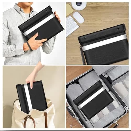Wilmuz Fireproof Document Bag 35.3cm x 26.9cm | Protects Valuables Up to 5200°F thumbnail 2