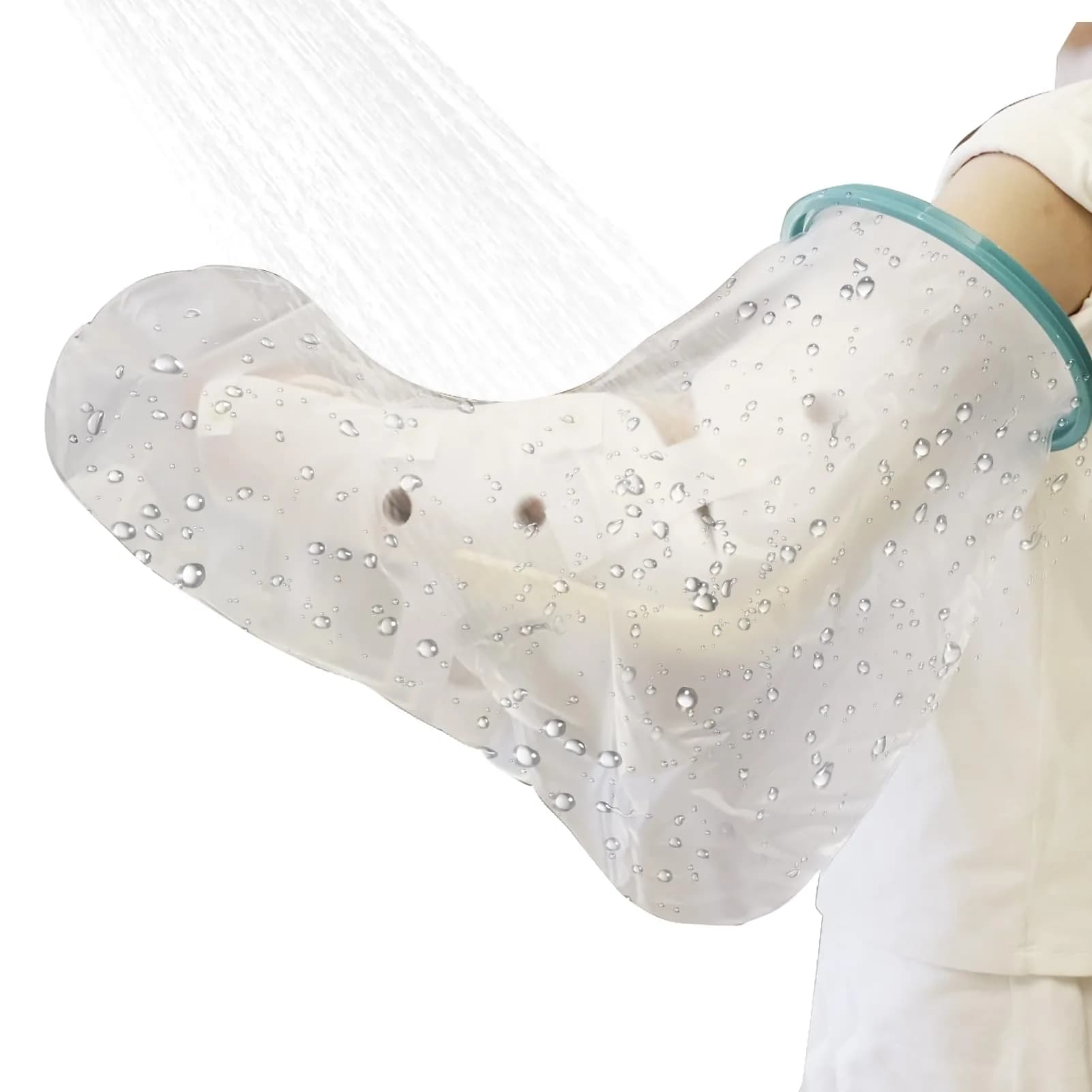 CIVJET Waterproof Leg Cast Cover for Showering, Short Leg (7.9" Diameter) | Orthopedic Brace — Full Arm L / Reinforced Green