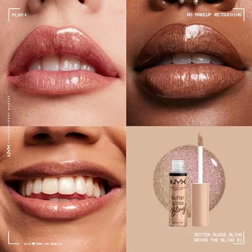 NYX PROFESSIONAL MAKEUP Butter Gloss Bling Lip Gloss Bring The Bling | Shimmery Vegan Lip Color 7.65ml (0.27 Fl Oz) thumbnail 2