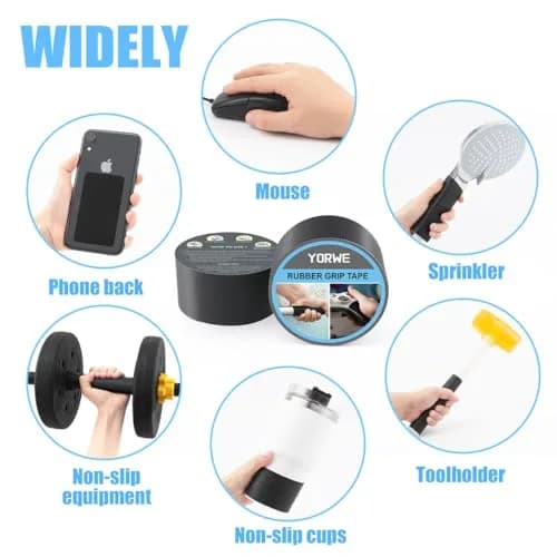 Yorwe Rubber Grip Tape, Ultra-Thin for Handles & Tools | Waterproof, Cushioned & Easy to Apply thumbnail 6