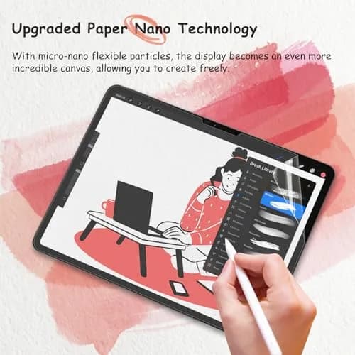 bersem Paperfeel Screen Protector for iPad Air 13 Inch & Pro 13 Inch | Matte Anti-Glare, Fingerprint Resistant, 2 Pack thumbnail 4