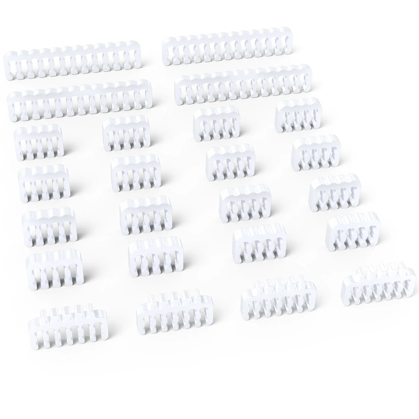 Sirlyr White 24-Pack PSU Cable Organizer Combs Kit 3.5mm | Neat PC Cables & Better Airflow - main product image