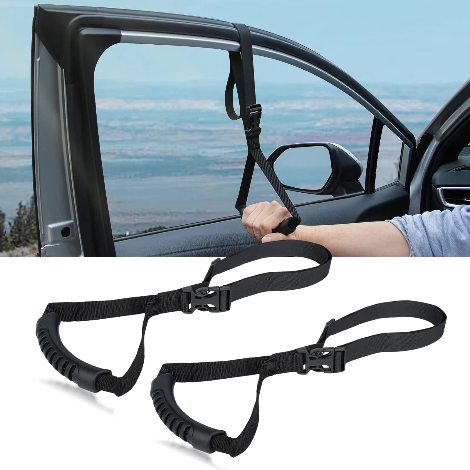 KOUNATSURI Car Door Handle for Elderly 2-Pack | Portable Vehicle Support Handle with 400lb Capacity