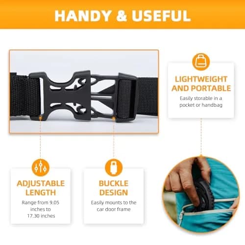 KOUNATSURI Car Door Handle for Elderly 2-Pack | Portable Vehicle Support Handle with 400lb Capacity thumbnail 4