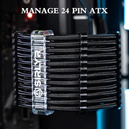 Sirlyr Black 24-PCS PSU Cable Combs Kit,24/12VHPWR/8Pin | Professional Cable Organizer for PC Builds thumbnail 5