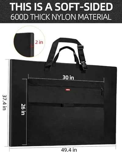 Nicpro Light Weight Art Portfolio Bag, 36x48” Waterproof Art Portfolio Case | Waterproof, Expandable, Lightweight thumbnail 3