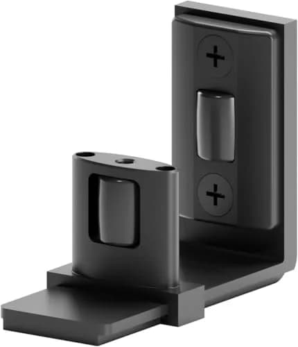 BONIKLUBA Sliding Barn Door Bottom Floor Guide, Adjustable U Shape, Black | Space-Saving, No-Groove, Suitable for Glass Doors thumbnail 1