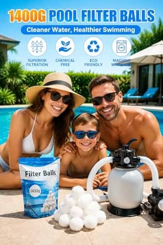 LYQC 1.5 lbs Pool Filter Balls Eco-Friendly Fiber Filter Media for Swimming Pool Sand Filters (Equals 25kg/50lbs Pool Filter Sand) | Reusable & Lightweight thumbnail 6