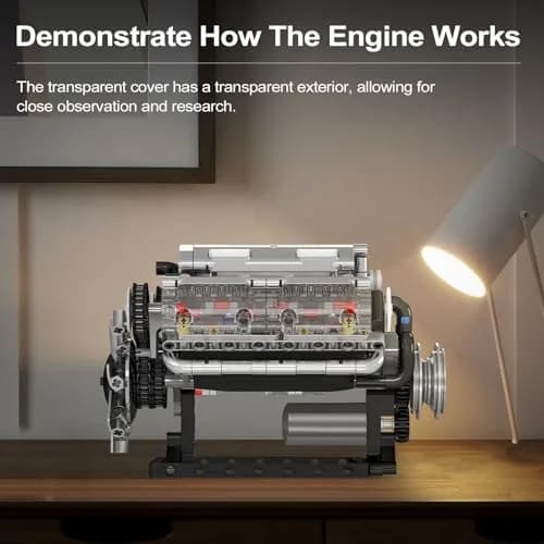 Mould King 10088 V8 Engine Model Kit - 535 Pcs for Adults | Realistic Mechanical Build with Moving Pistons thumbnail 7