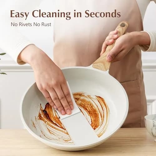 SENSARTE 9.5 Inch Nonstick Ceramic Frying Pan with Lid | PFAS/PTFE/PFOA Free, Induction Compatible thumbnail 6