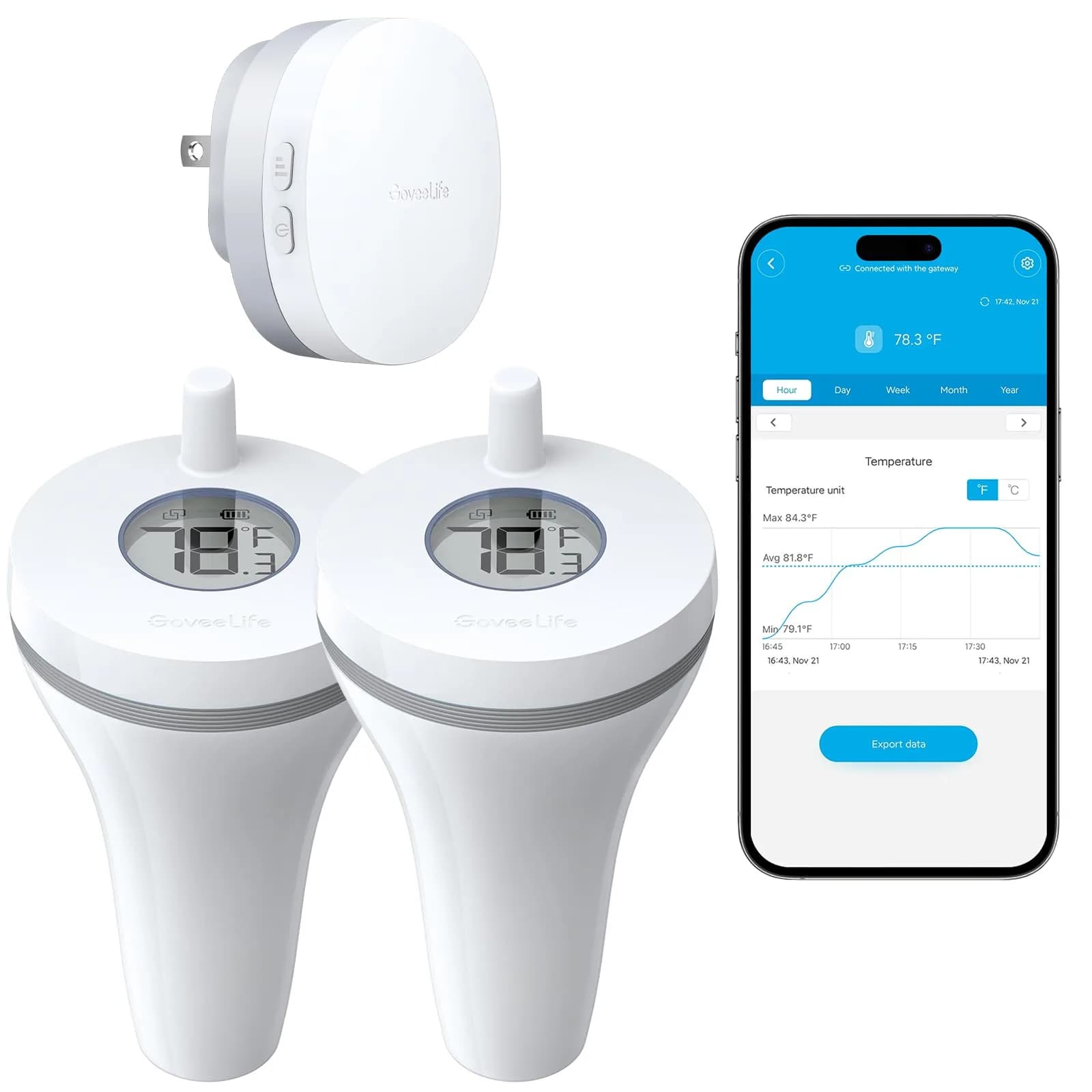GoveeLife WiFi Pool Thermometer P1 Wireless, 2 Pack | Monitors Water Temp Remotely with App Control - main product image