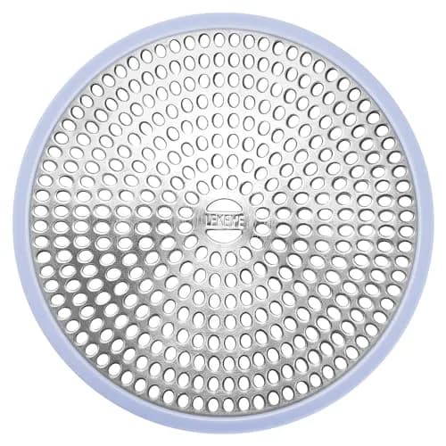 LEKEYE Shower Drain Hair Catcher Stainless Steel & Silicone Light Blue | Prevents Clogs & Catches Hair thumbnail 1