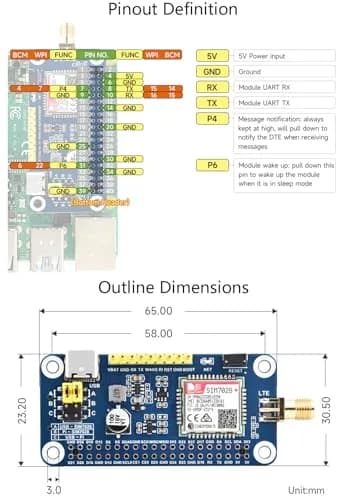 Wonrabai SIM7028 NB-IoT HAT for Raspberry Pi 5/4B/3B+/2B/Zero/Zero 2W | Global Band NB-IoT Support thumbnail 7