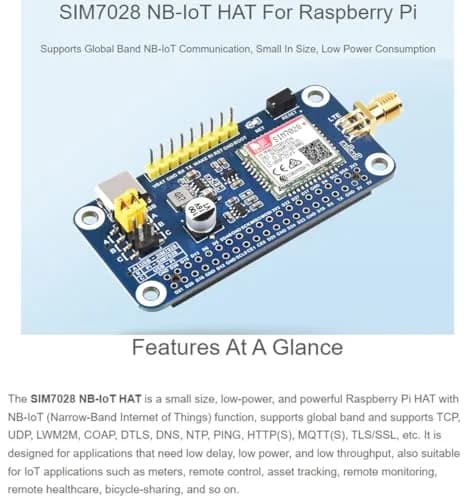 Wonrabai SIM7028 NB-IoT HAT for Raspberry Pi 5/4B/3B+/2B/Zero/Zero 2W | Global Band NB-IoT Support thumbnail 2