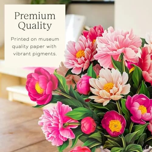 Freshcut Paper Grande Peony Paradise 3D Pop Up Card 19" x 24" | Birthday, Mother's Day, Thank You Gift thumbnail 5