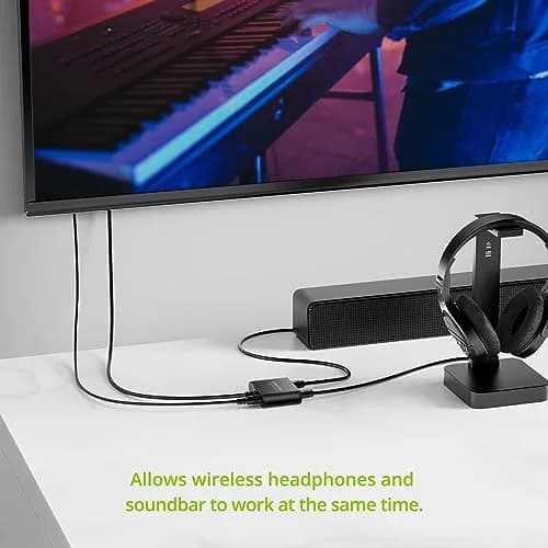 LiNKFOR 1x2 Optical Audio Splitter 1 Input 2 Output | Splits Digital Audio for Home Theatre, Xbox, PS5/PS4, Soundbars thumbnail 3