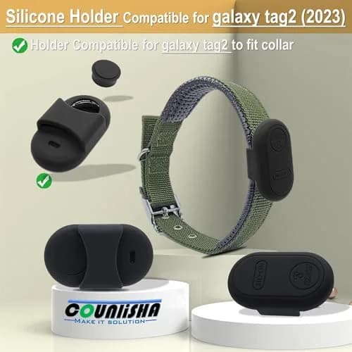 Counlisha Silicone Holder for Samsung Galaxy SmartTag2 | Waterproof, Shockproof, Dustproof (Black, 2 Packs) thumbnail 4
