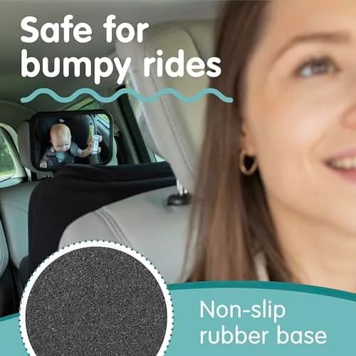 Onco Baby Car Mirror for Rear Facing Seats (2 Pack, Black) | Shatterproof View for Safe Travels thumbnail 4