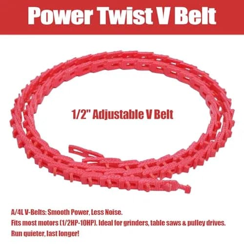 Poweka Adjustable Link V-Belt 1/2-Inch x 10 Feet (15.24 cm x 3.05 m) | Easy Install, Low Vibration, High Strength thumbnail 5
