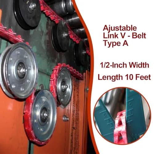 Poweka Adjustable Link V-Belt 1/2-Inch x 10 Feet (15.24 cm x 3.05 m) | Easy Install, Low Vibration, High Strength thumbnail 2