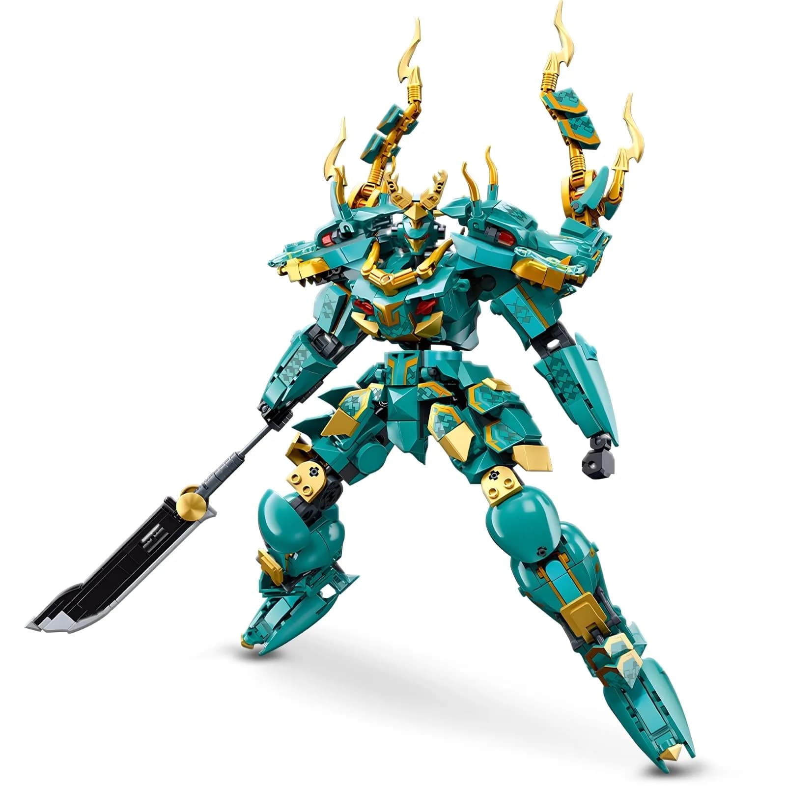 HIGH GODO Mech Robot Building Set for Adults | Green Dragon Warrior Model Kit with 704 Pieces