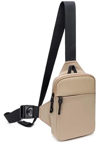 higouta Mini Sling Bag for Men Women, Small Crossbody Casual Utility Chest Phone Bag 2L (0.07 cu ft) | Waterproof Nylon thumbnail 1