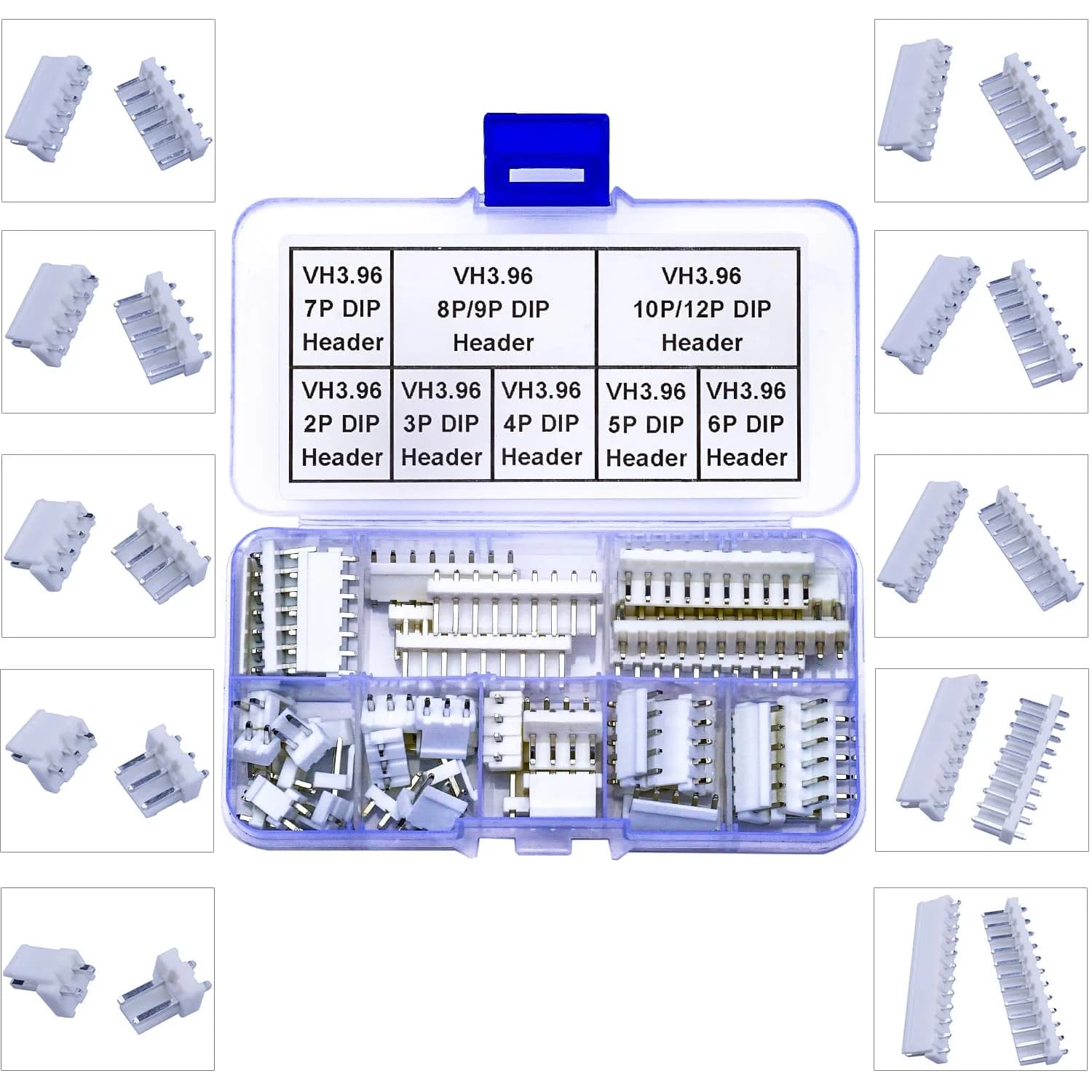 Kidisoii JST Connector Kit, VH3.96 DIP Header 2/3/4/5/6/7/8/9/10/12Pin | DIY IC Socket Adapter - main product image