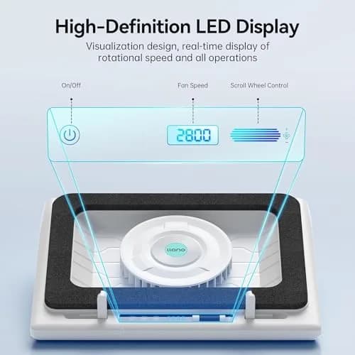 llano V12 Gaming Laptop Cooling Pad with 14cm Turbo Fan & HD LED Display | 1.8 kg (3.97 lb) thumbnail 8