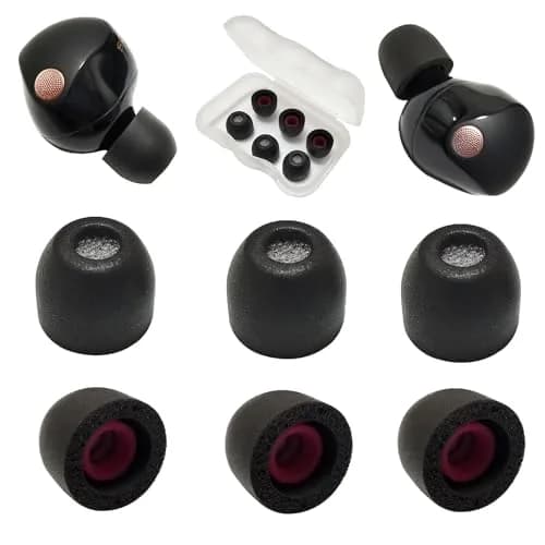 Mijusun Memory Foam XS Earbud Tips for Sony WF-1000XM5 | 3 Pairs with Filter Screen & Storage Box thumbnail 1