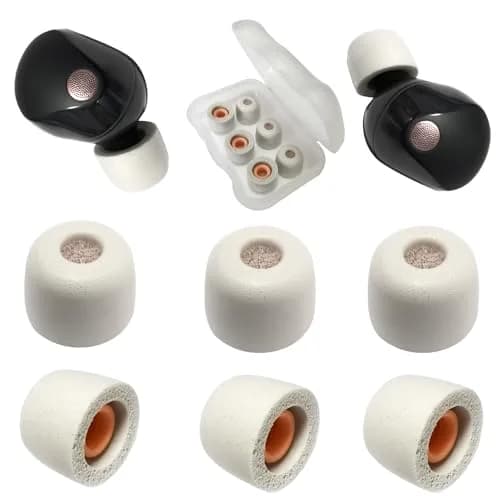 Mijusun Memory Foam Replacement Earbud Tips for Sony WF-1000XM5 & More | 3 Pairs Small Gray thumbnail 1