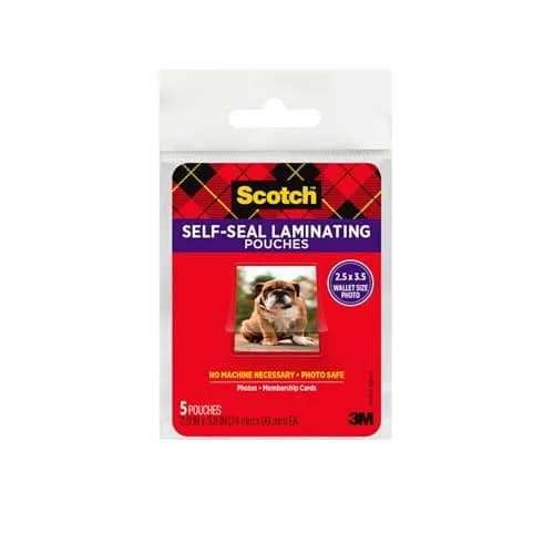 Scotch Self-Sealing Laminating Pouches, Wallet Photo Size, Glossy Finish, 2.5 x 3.5 in. (Pack of 2, 10 Pouches Total) thumbnail 2