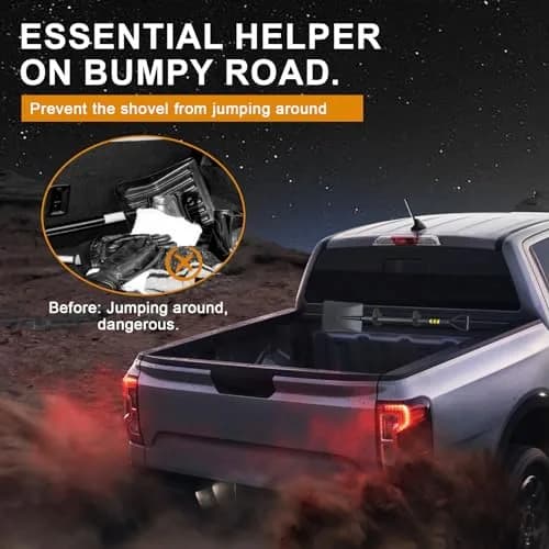 PSLER Quick Release Rubber Shovel Holder for Truck Bed & UTV, 2-Piece Set for 1-1/7'' to 1-3/7'' Diameter Tools thumbnail 2