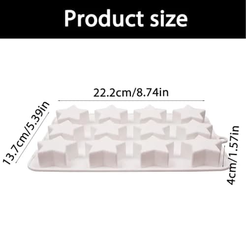 Fchil Star Silicone Mold for Chocolate, Candy, Soap, Ice Cubes 21.9 cm (8.7 in) | Food-Grade BPA-Free Multi-Use Baking Mold thumbnail 2