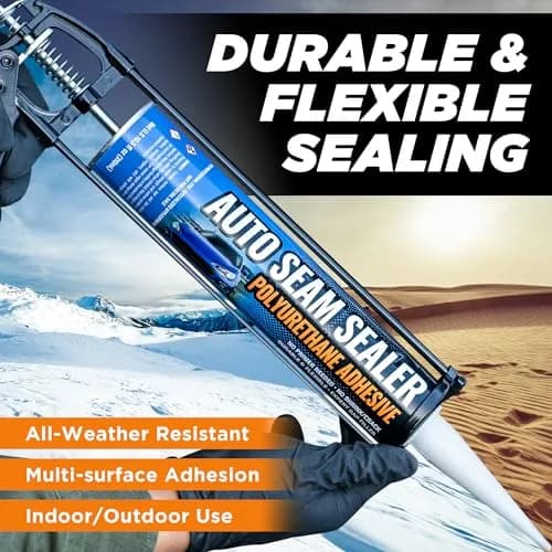 FORTIVO Professional Automotive Seam Sealer White 300ml (10 Fl Oz) | Paintable Quick-Set Polyurethane Auto Body Sealer thumbnail 2