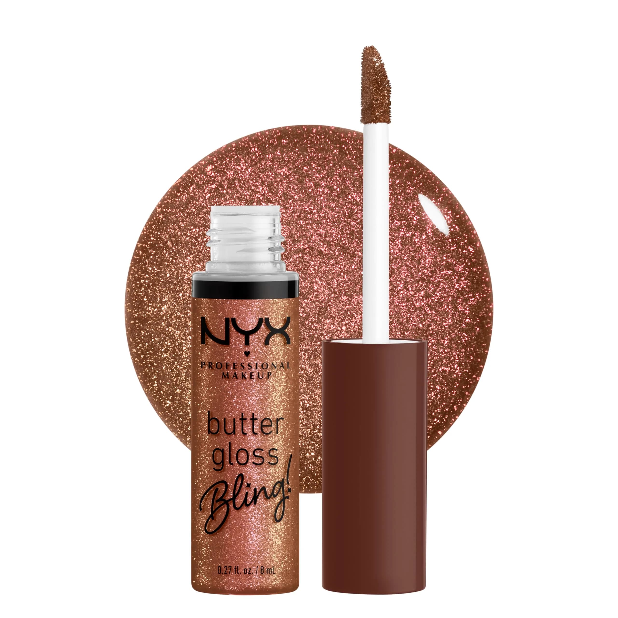 NYX PROFESSIONAL MAKEUP Butter Gloss Bling Lip Gloss, Hustla (7.65 ml / 0.27 Fl Oz) | Vegan & Non-Sticky Shine