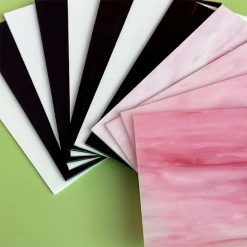 ILLUCKAI 12 Sheets Stained Glass Sheets 4 x 6 inch | Assorted Black, White, Pink Glass for Mosaic Art Crafts thumbnail 2