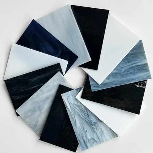 ILLUCKAI Assorted Gray Black White Stained Glass Sheets 6 x 4 inch (15.2 x 10.2 cm) | 12 Sheets for Stained Glass Artwork & Mosaic Crafts thumbnail 4