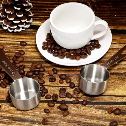 KALIONE 30ml Stainless Steel Measuring Spoon Set | 2 Pcs Long Handle Coffee Scoop | 1/8 Cup Measure thumbnail 5