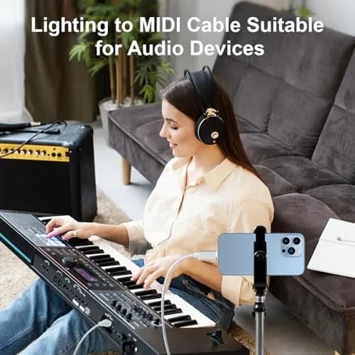 MeloAudio Lightning to MIDI Cable 2m (6.6ft) | Stable & Durable USB 2.0 OTG for iOS Music Instruments thumbnail 2