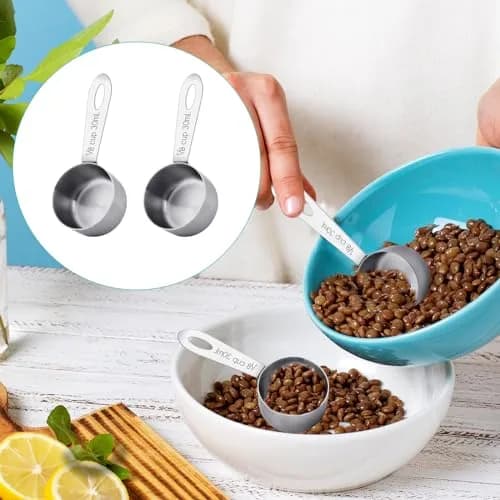 KALIONE 30ml (1/8 Cup) Stainless Steel Measuring Spoon Set | Accurate Coffee & Spice Scoops (2-Pack) thumbnail 6