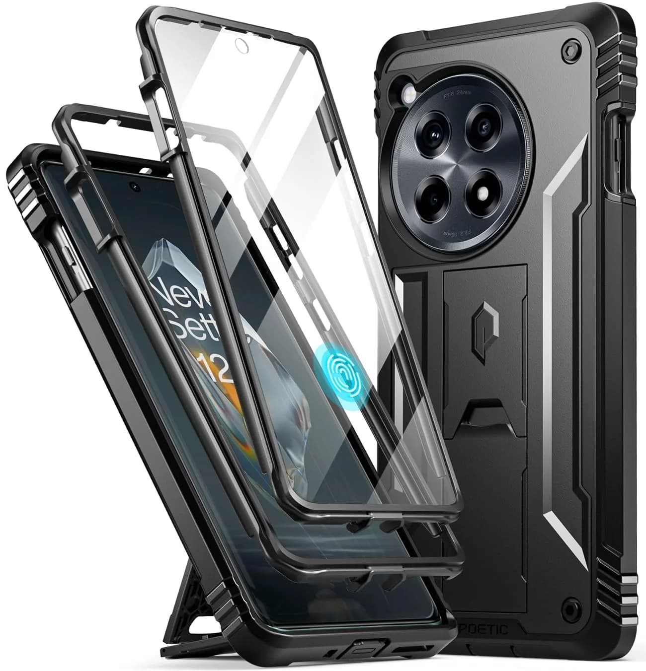 Poetic Revolution Case for OnePlus 13R 5G with Slide Camera Cover & Screen Protector, Light Pink (1 Unit) — Black