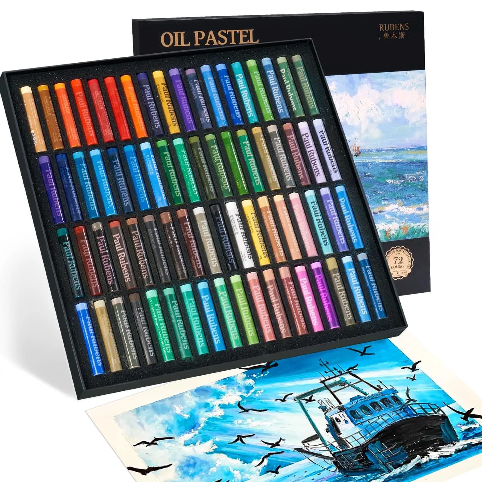 Paul Rubens White Oil Pastels 6 Count (Pack of 1) | Pure White Pigment for Highlights & Mixing — 72 Landscape Colors