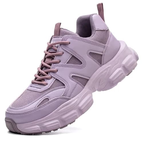Hogent Steel Toe Shoes for Men & Women, Purple Work Shoes, 2.27 kg (5 lb) | Safety Toe Protection thumbnail 1
