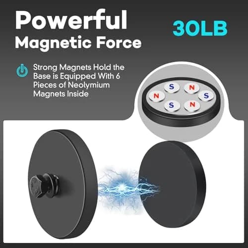DIYMAG Rubber Coated Magnets 4 Pack | Strong Neodymium Base with M5 Studs for Light & Tool Mounting thumbnail 3