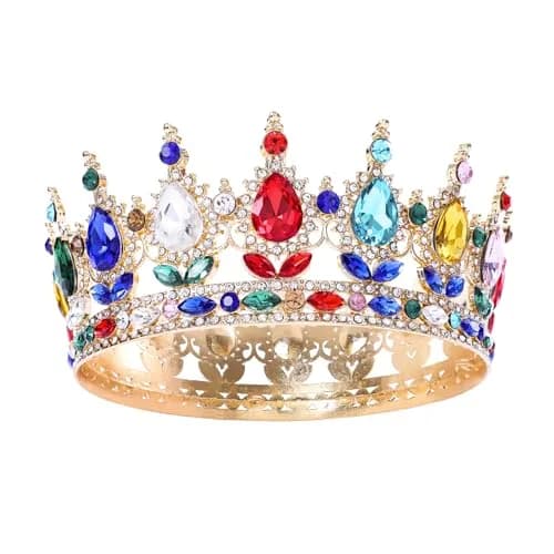 Feltent Queen Crown Princess Tiara for Women Birthday Cake Party Pageant | Classic Alloy Rhinestone Headband thumbnail 1