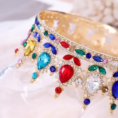 Feltent Queen Crown Princess Tiara for Women Birthday Cake Party Pageant | Classic Alloy Rhinestone Headband thumbnail 5